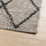 Tapis shaggy à poils longs moderne beige anthracite 160x230 cm – Image 2