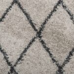Tapis shaggy à poils longs moderne beige anthracite 160x230 cm – Image 7