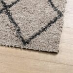 Tapis shaggy à poils longs moderne beige anthracite 200x280 cm – Image 2