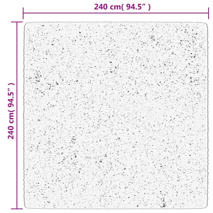 Tapis shaggy à poils longs moderne beige anthracite 240x240 cm – Image 8