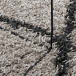 Tapis shaggy à poils longs moderne beige et anthracite Ø 100 cm – Image 6