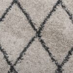 Tapis shaggy à poils longs moderne beige et anthracite Ø 120 cm – Image 7