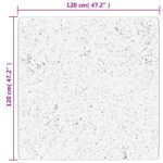 Tapis shaggy à poils longs moderne noir et crème 120x120 cm – Image 8