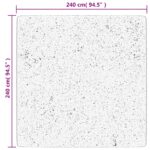 Tapis shaggy à poils longs moderne noir et crème 240x240 cm – Image 8
