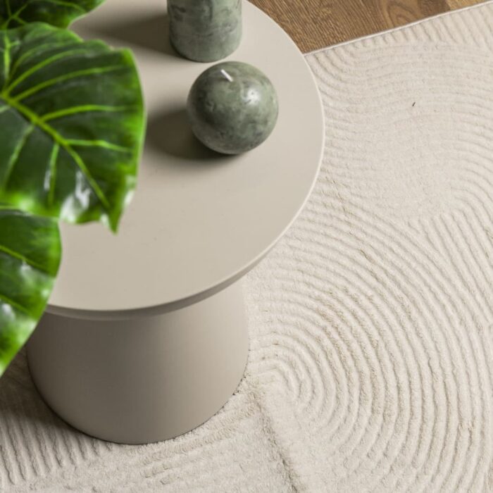 Tapis IZA poils courts style scandinave crème 140x200 cm – Image 5