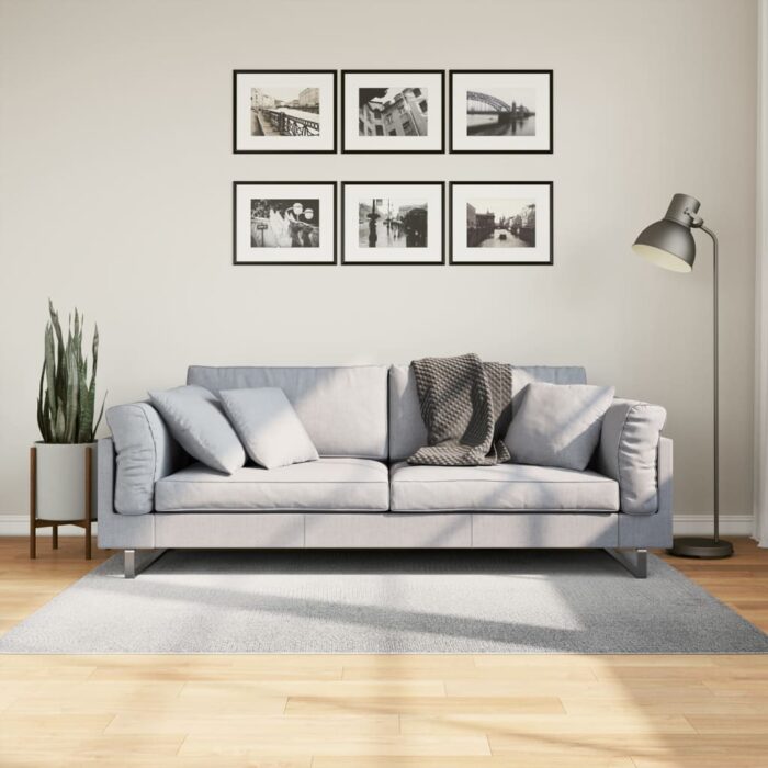 Tapis IZA poils courts style scandinave gris 120x170 cm – Image 1