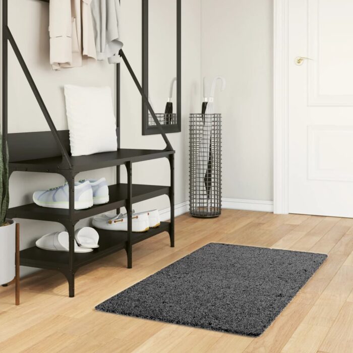 Tapis OVIEDO à poils courts anthracite 60x110 cm – Image 1