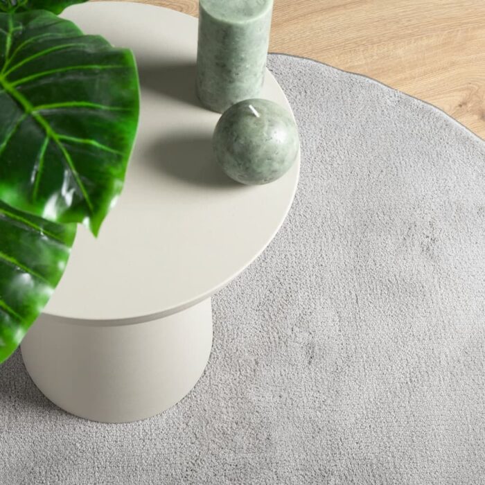 Tapis OVIEDO à poils courts gris Ø 100 cm – Image 5