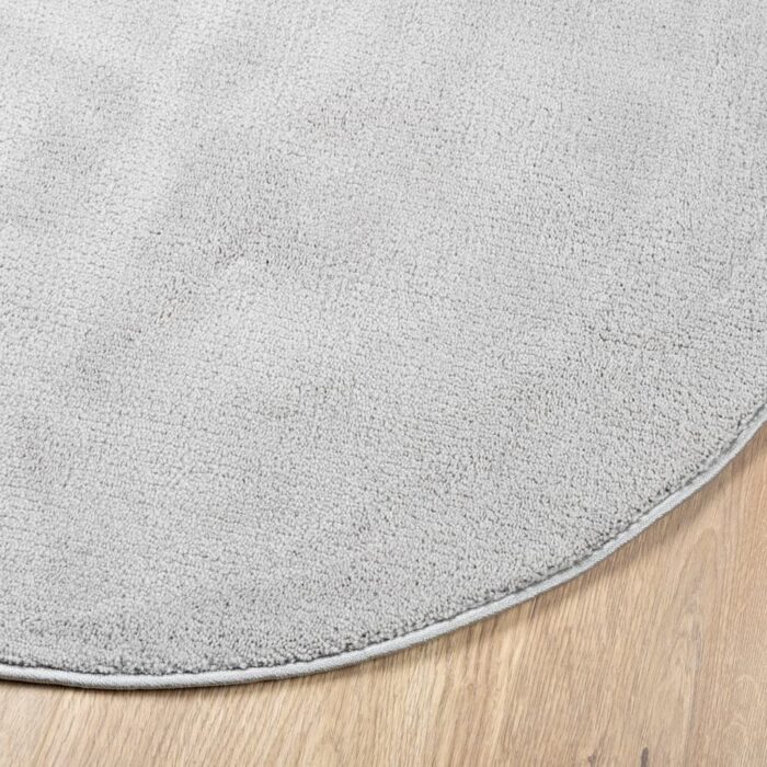 Tapis OVIEDO à poils courts gris Ø 120 cm – Image 2