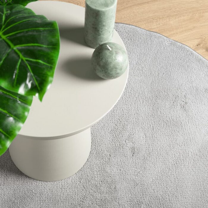 Tapis OVIEDO à poils courts gris Ø 120 cm – Image 5