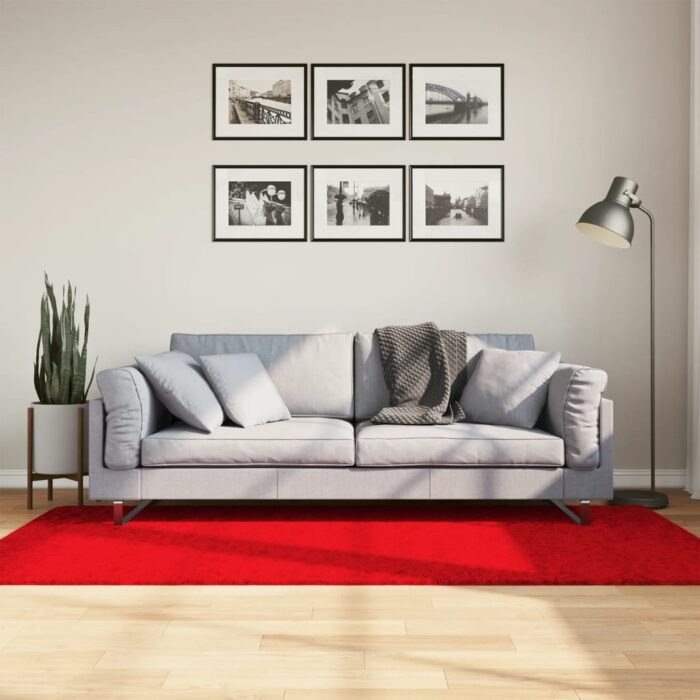 Tapis OVIEDO à poils courts rouge 100x200 cm – Image 1