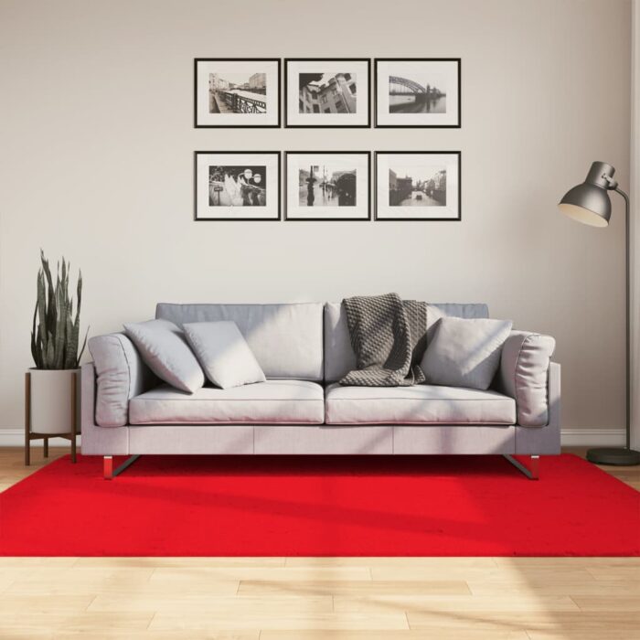 Tapis OVIEDO à poils courts rouge 140x200 cm – Image 1