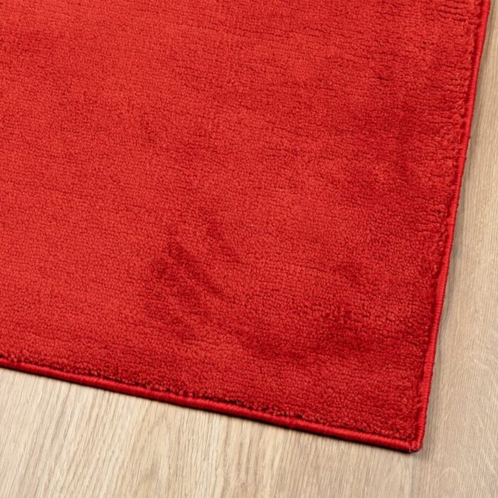 Tapis OVIEDO à poils courts rouge 160x160 cm – Image 2
