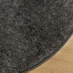 Tapis ISTAN à poils longs aspect brillant anthracite Ø 100 cm – Image 2