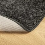 Tapis ISTAN à poils longs aspect brillant anthracite Ø 100 cm – Image 3