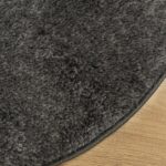Tapis ISTAN à poils longs aspect brillant anthracite Ø 120 cm – Image 2