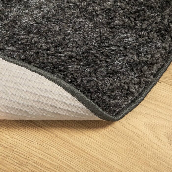 Tapis ISTAN à poils longs aspect brillant anthracite Ø 160 cm – Image 3