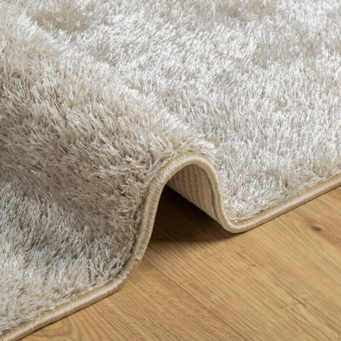 Tapis ISTAN à poils longs aspect brillant beige 160x230 cm – Image 4