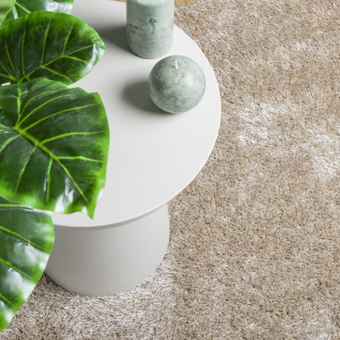 Tapis ISTAN à poils longs aspect brillant beige 160x230 cm – Image 5