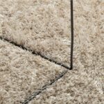 Tapis ISTAN à poils longs aspect brillant beige Ø 100 cm – Image 6