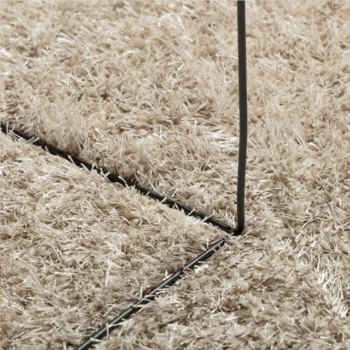 Tapis ISTAN à poils longs aspect brillant beige Ø 100 cm – Image 6