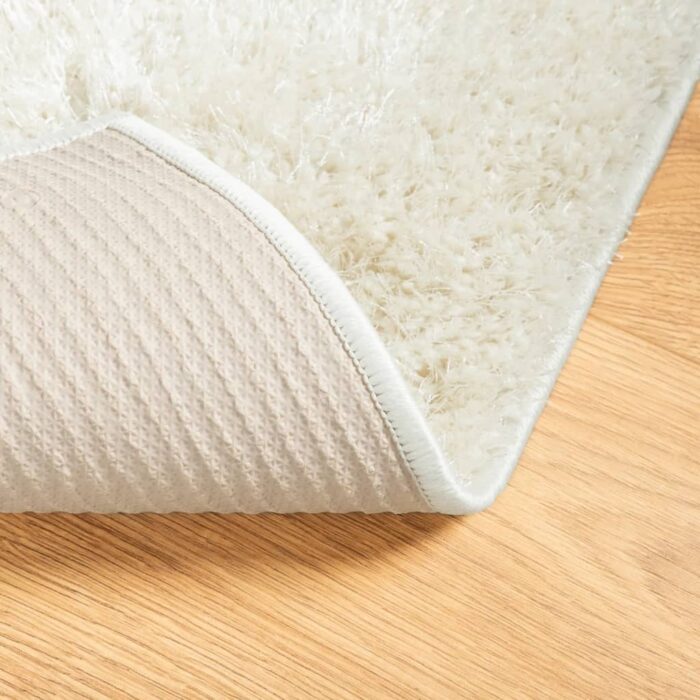 Tapis ISTAN à poils longs aspect brillant crème 140x200 cm – Image 3