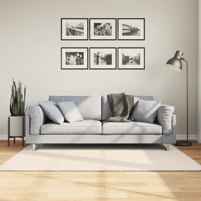 Tapis ISTAN à poils longs aspect brillant crème 140x200 cm – Image 1