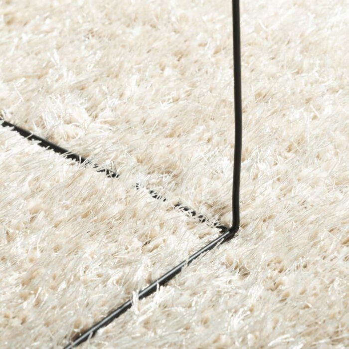 Tapis ISTAN à poils longs aspect brillant crème Ø 100 cm – Image 6