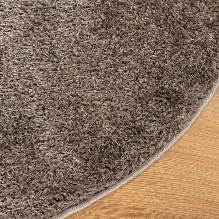 Tapis ISTAN à poils longs aspect brillant gris Ø 200 cm – Image 2