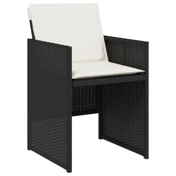 Chaises de jardin lot de 4 avec coussins noir résine tressée – Image 2
