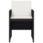 Chaises de jardin lot de 4 avec coussins noir résine tressée – Image 3