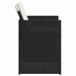 Chaises de jardin lot de 4 avec coussins noir résine tressée – Image 4