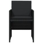 Chaises de jardin lot de 4 avec coussins noir résine tressée – Image 3
