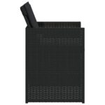 Chaises de jardin lot de 4 avec coussins noir résine tressée – Image 4