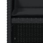 Chaises de jardin lot de 4 avec coussins noir résine tressée – Image 7