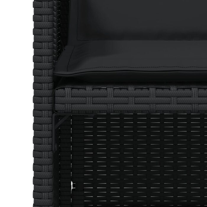 Chaises de jardin lot de 4 avec coussins noir résine tressée – Image 7