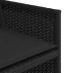 Chaises de jardin lot de 4 avec coussins noir résine tressée – Image 8
