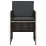 Chaises de jardin avec coussins lot de 4 gris résine tressée – Image 3