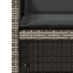 Chaises de jardin avec coussins lot de 4 gris résine tressée – Image 7