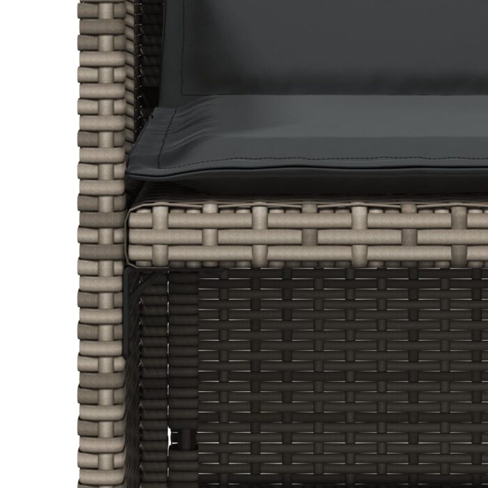 Chaises de jardin avec coussins lot de 4 gris résine tressée – Image 7