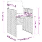 Chaises de jardin avec coussins lot de 4 beige résine tressée – Image 10