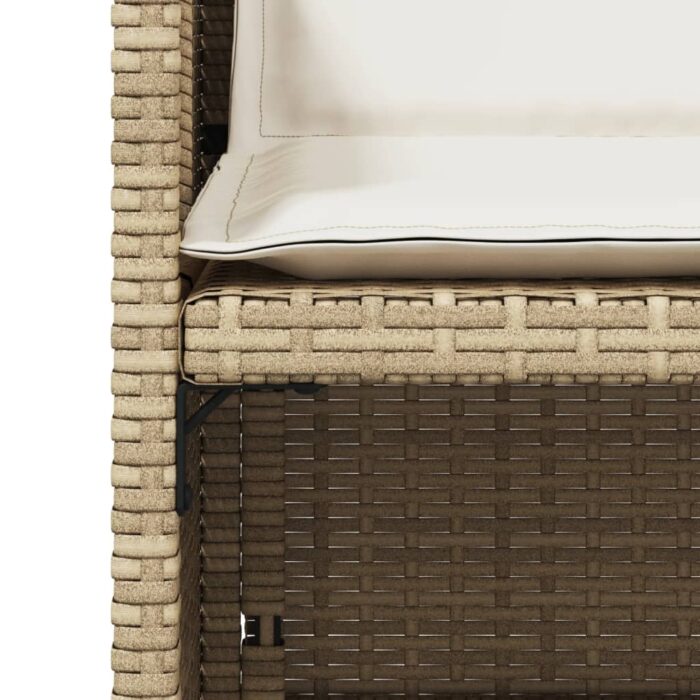 Chaises de jardin avec coussins lot de 4 beige résine tressée – Image 7