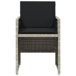 Chaises de jardin avec coussins lot de 4 gris clair poly rotin – Image 3