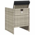 Chaises de jardin avec coussins lot de 4 gris clair poly rotin – Image 5