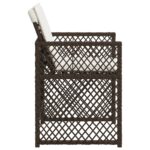 Chaises de jardin avec coussins lot de 4 marron résine tressée – Image 4