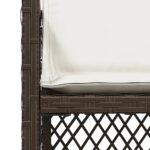 Chaises de jardin avec coussins lot de 4 marron résine tressée – Image 7