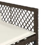 Chaises de jardin avec coussins lot de 4 marron résine tressée – Image 8