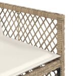 Chaises de jardin avec coussins lot de 4 beige résine tressée – Image 8