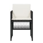 Chaises de jardin lot de 4 avec coussins noir résine tressée – Image 3
