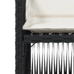 Chaises de jardin lot de 4 avec coussins noir résine tressée – Image 7